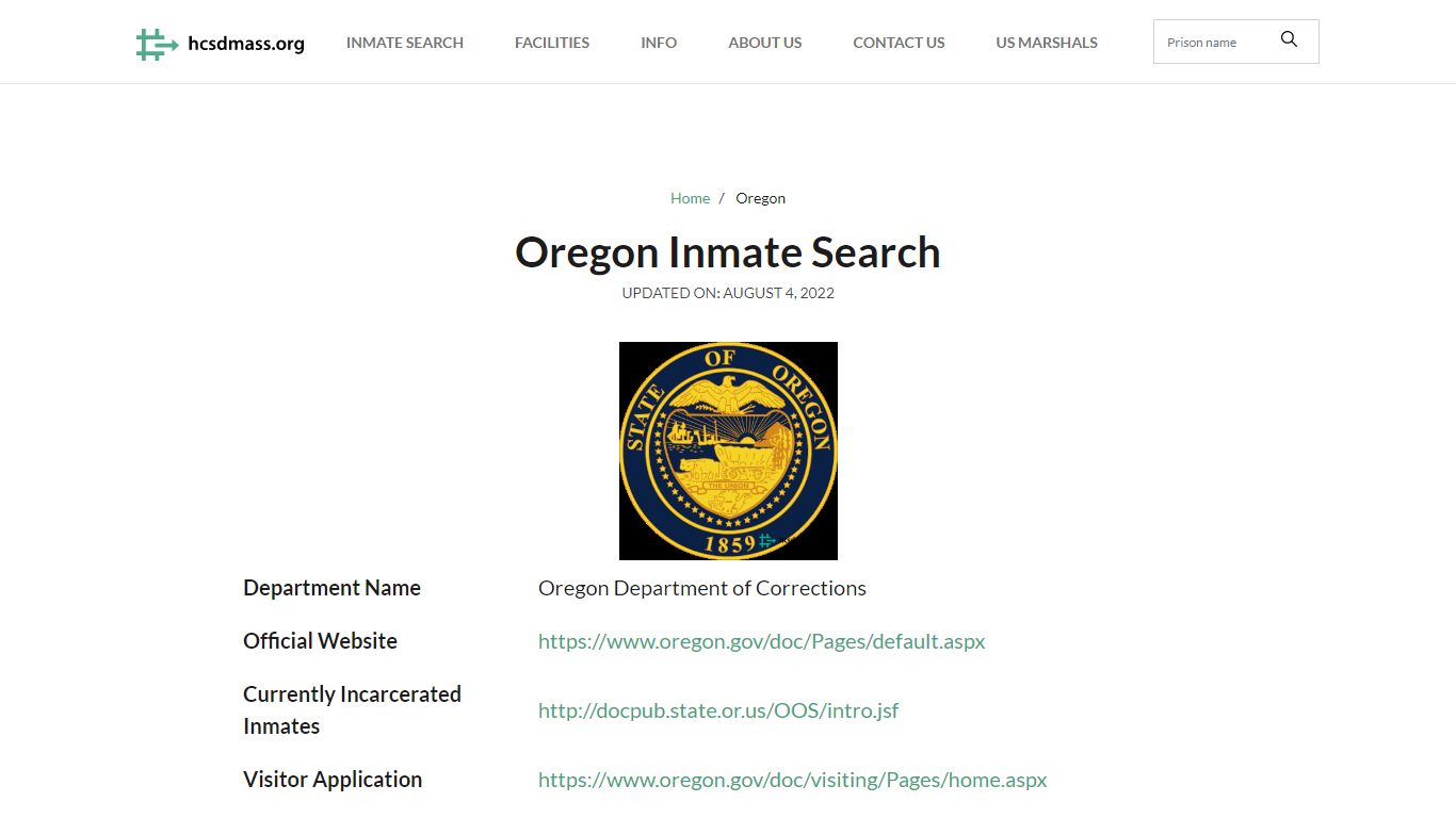 Oregon Inmate Search – Oregon Department of Corrections Offender Lookup